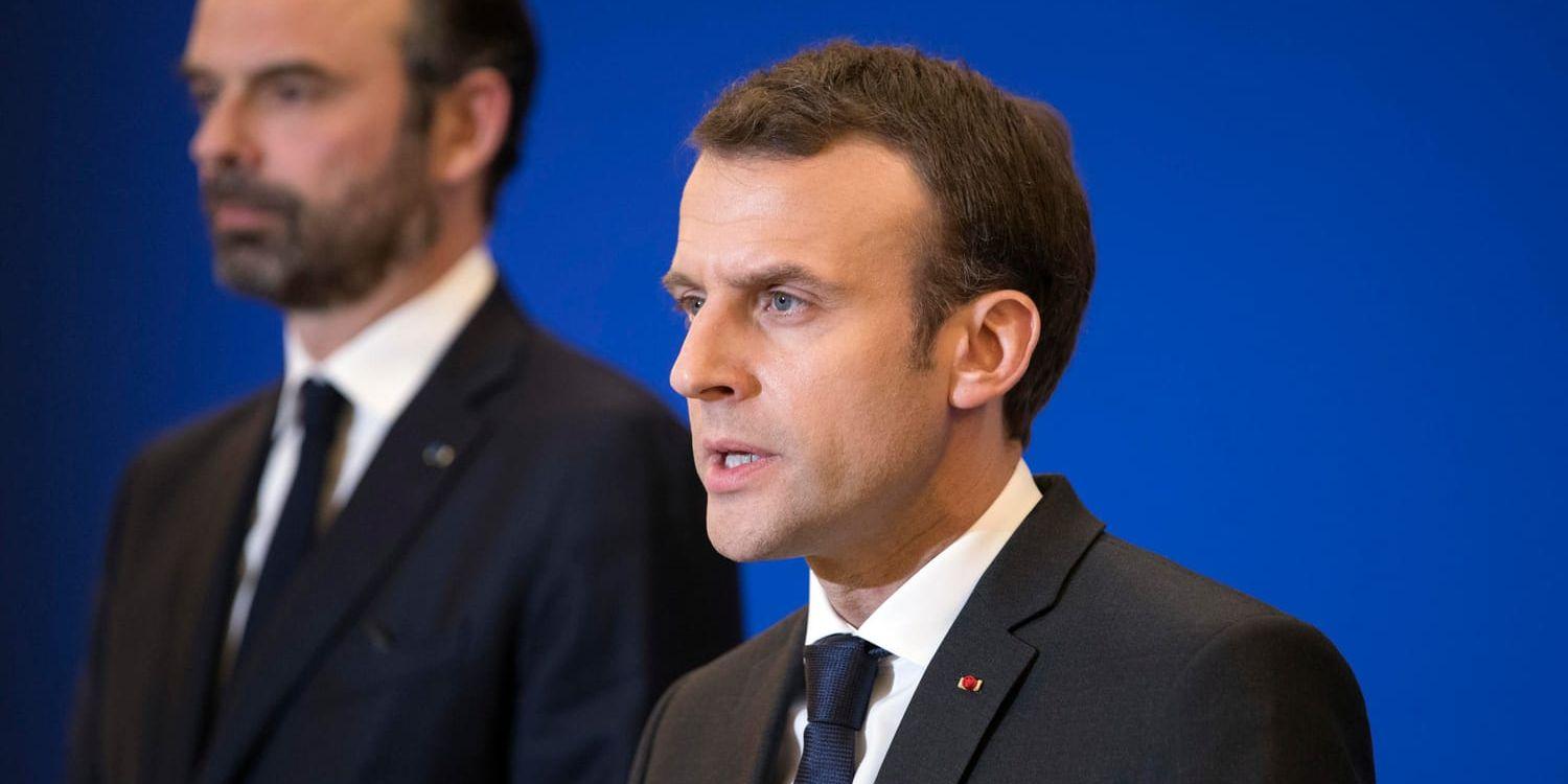 Frankrikes president Emmanuel Macron är satt under press om vapenexport.