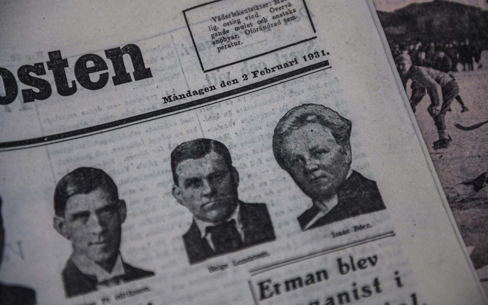 En gammal Göteborgs-Posten från 2 februari 1931 fanns också med.