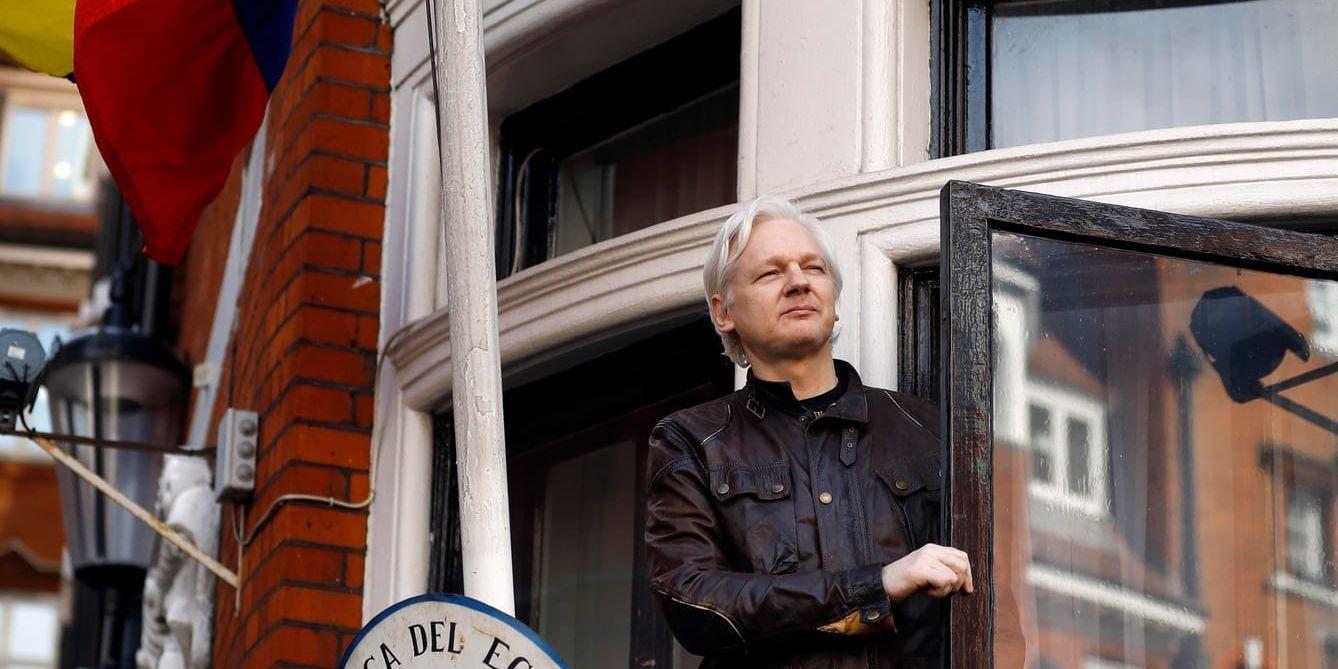 Sedan 2012 befinner sig Julian Assange på Ecuadors ambassad i London. Arkivbild.
