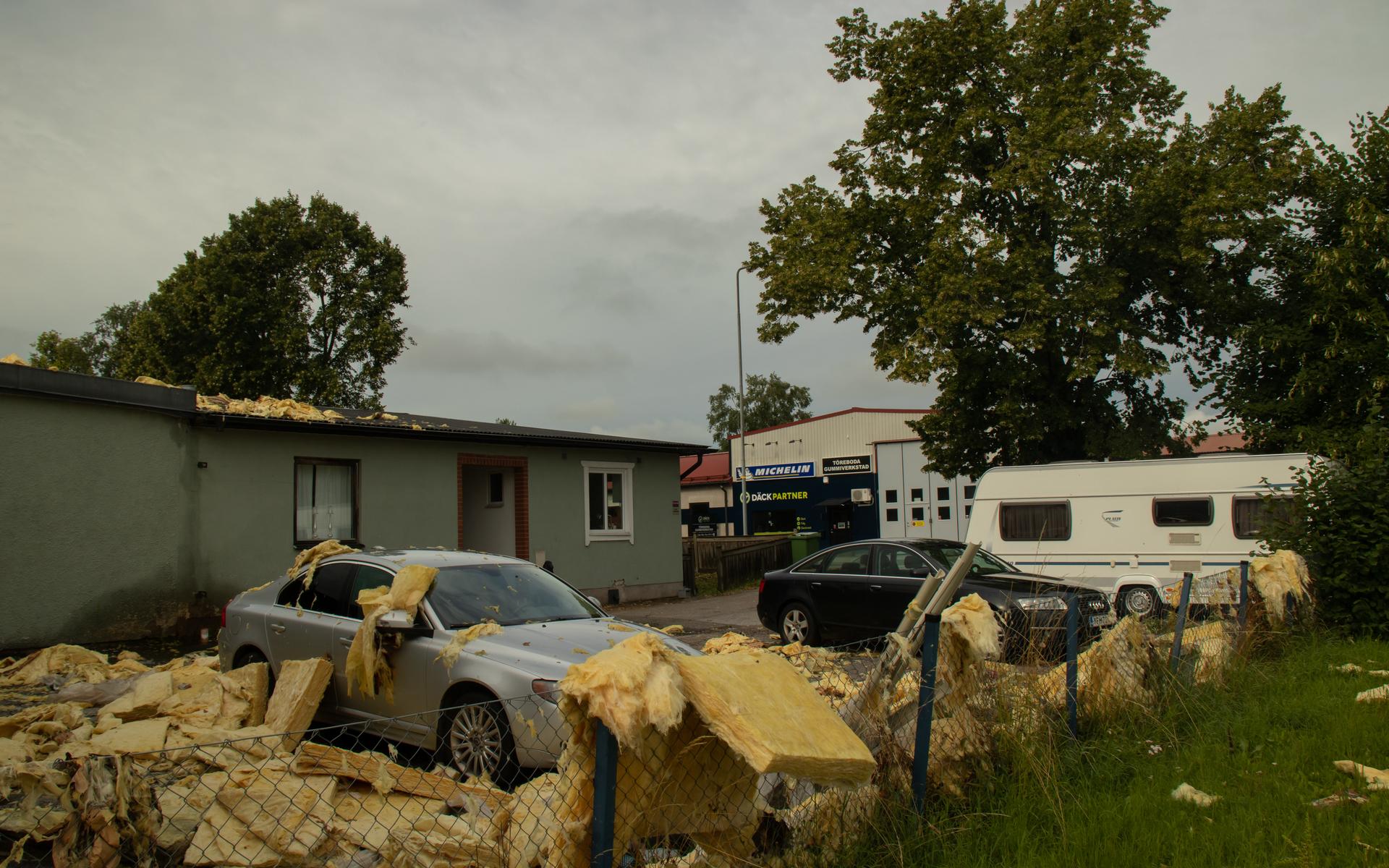 Efterdyningarna av ovädret i Töreboda.