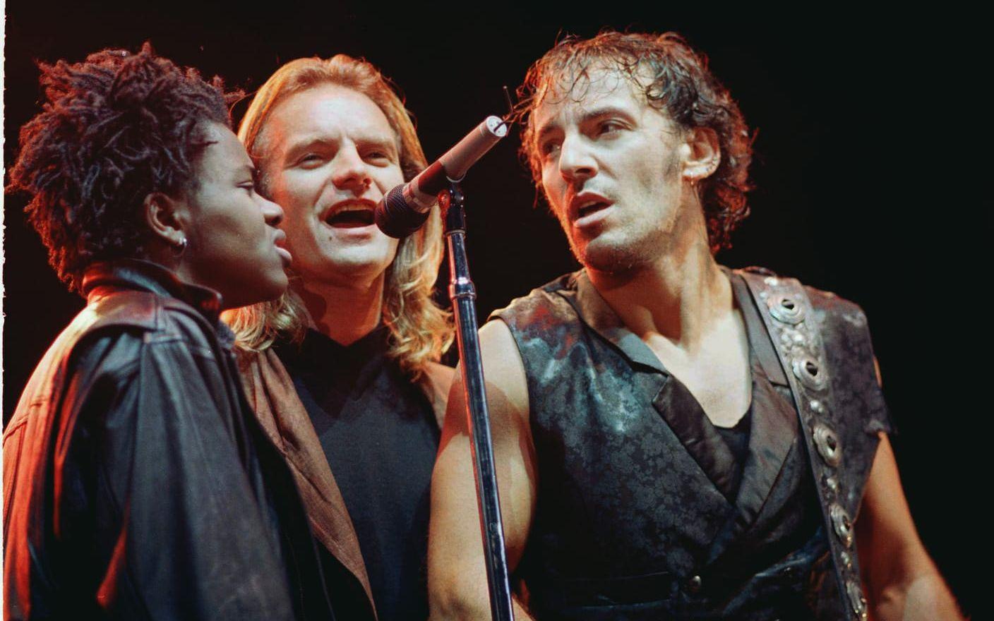 Tracy Chapman. Sting och Bruce Springsteen under Amnesty-turnén 1988.