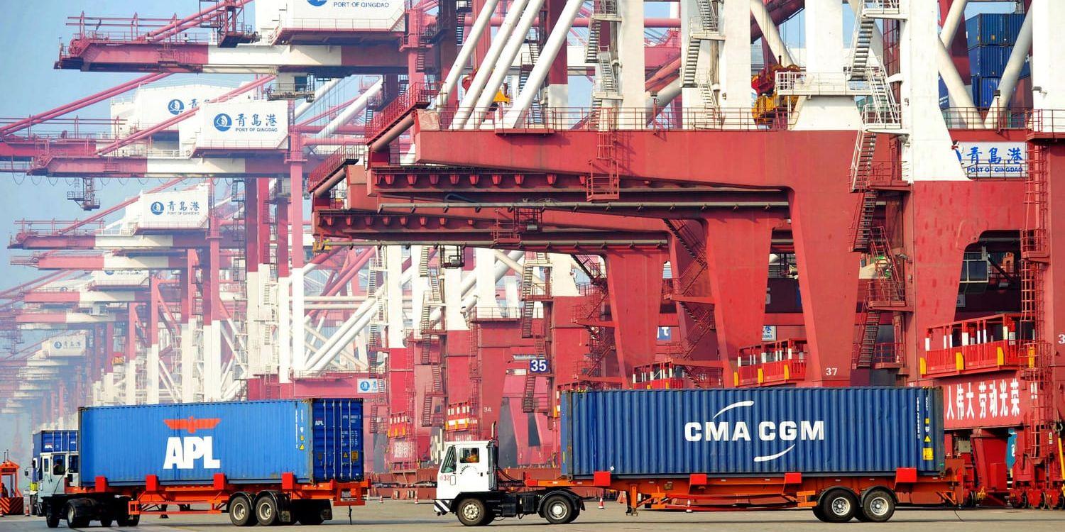 Kinas handelsöverskott minskar, med ett kraftigt importlyft i augusti. Arkivbild.