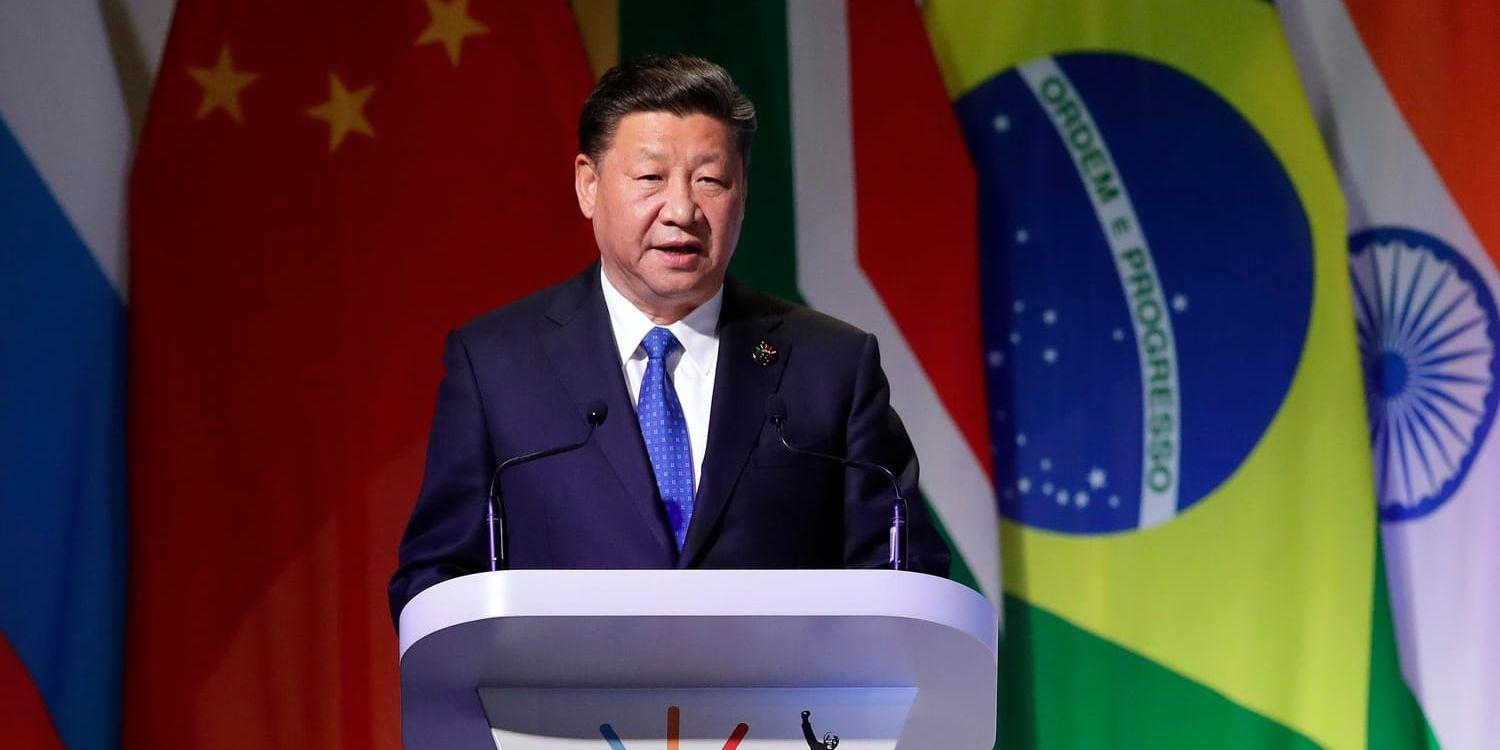 Kinas president Xi Jinping talade vid öppnandet av Brics-ländernas möte i Johannesburg.