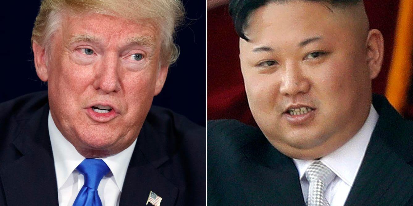USA:s president Donald Trump och Nordkoreas diktator Kim Jong-Un. Montage/Arkivbild.
