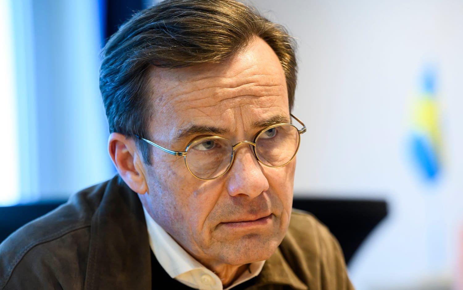 Statsminister Ulf Kristersson (M) kommenterar skjutningen i Washington DC. Arkivbild.