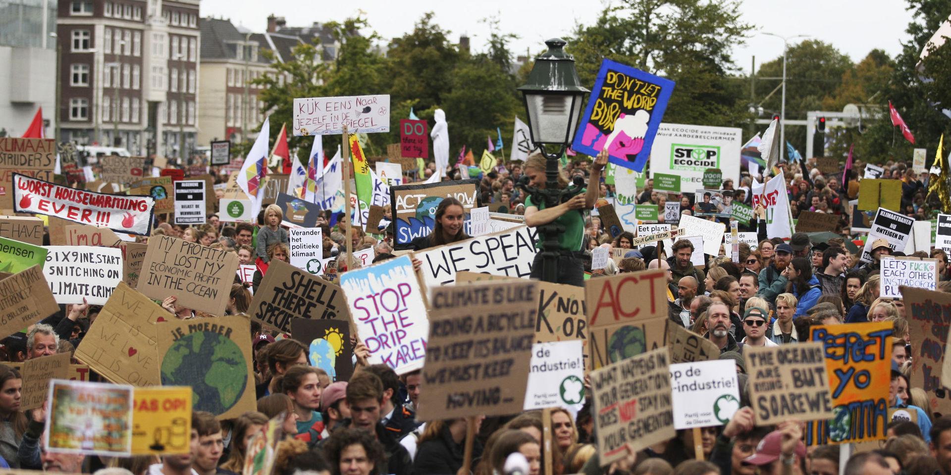 Protester i nederländska Haag.