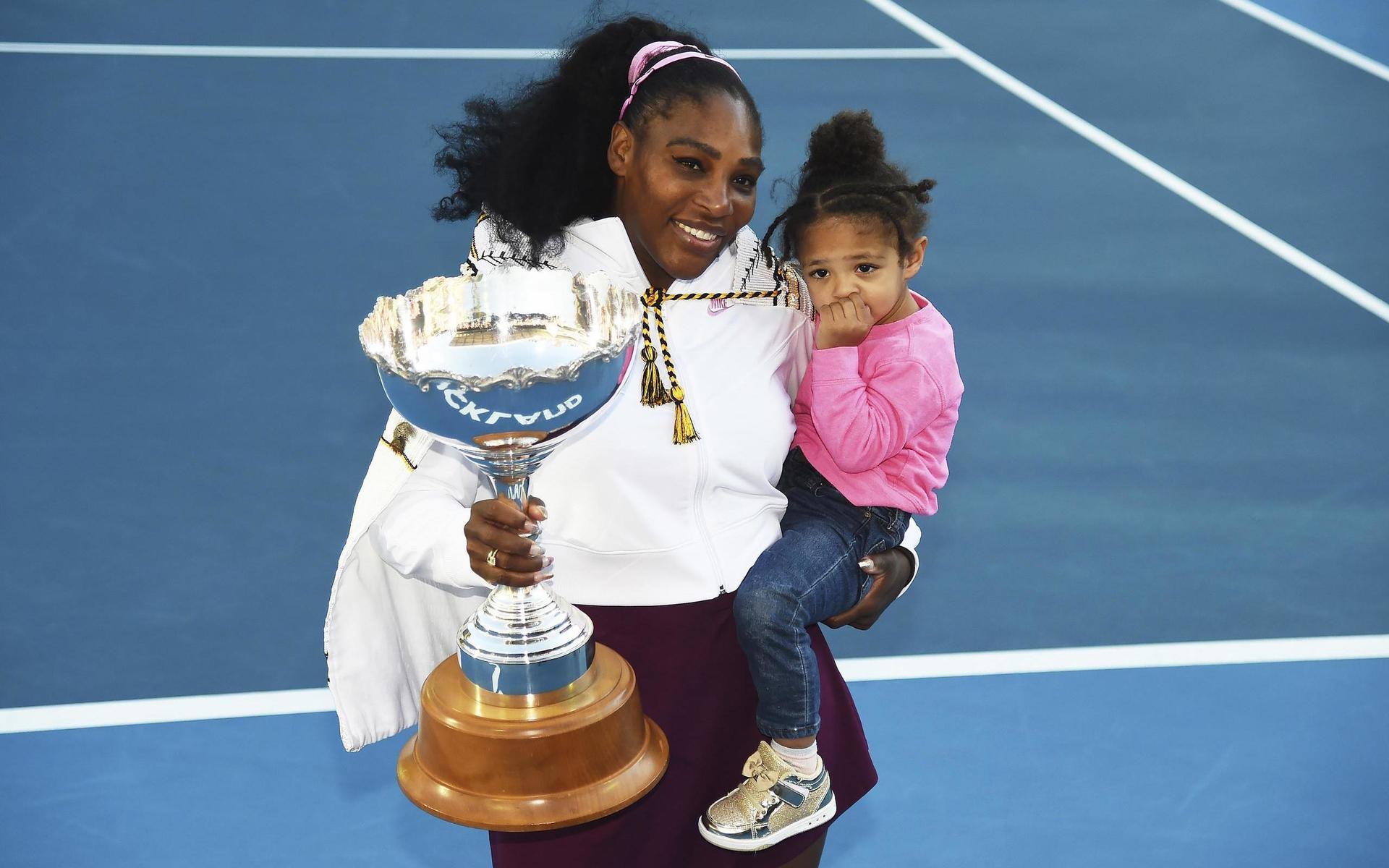 Serena Williams med dottern Olympia.