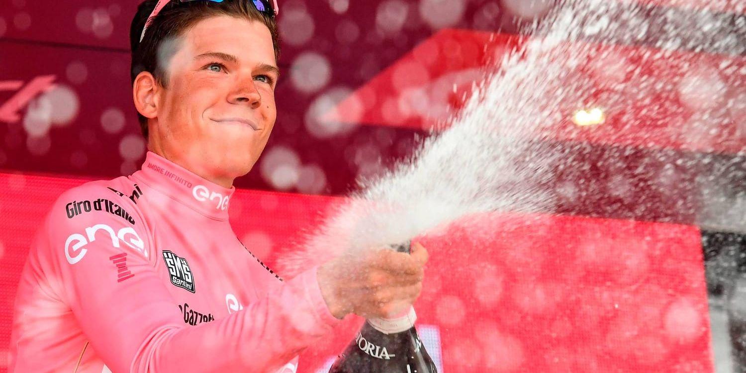 Bob Jungels tog sin första etappseger i ett treveckorslopp. Luxemburgaren har burit den rosa ledartröjan tidigare i år under Giro d'Italia. Arkivbild.