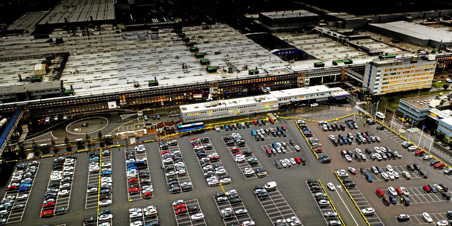Drönarbild över Volvo Cars fabrik i Torslanda.
