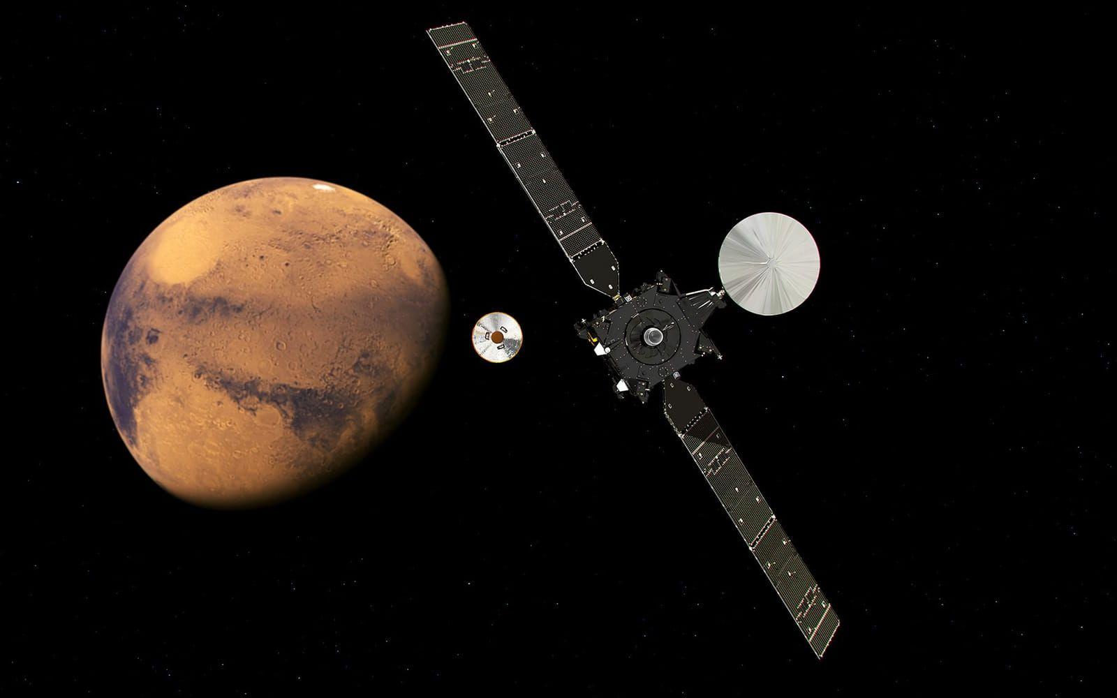 Under ondsdagen försöker den europeiska rymdorganisationen ESA landa på Mars. Foto: ESA/AP/TT