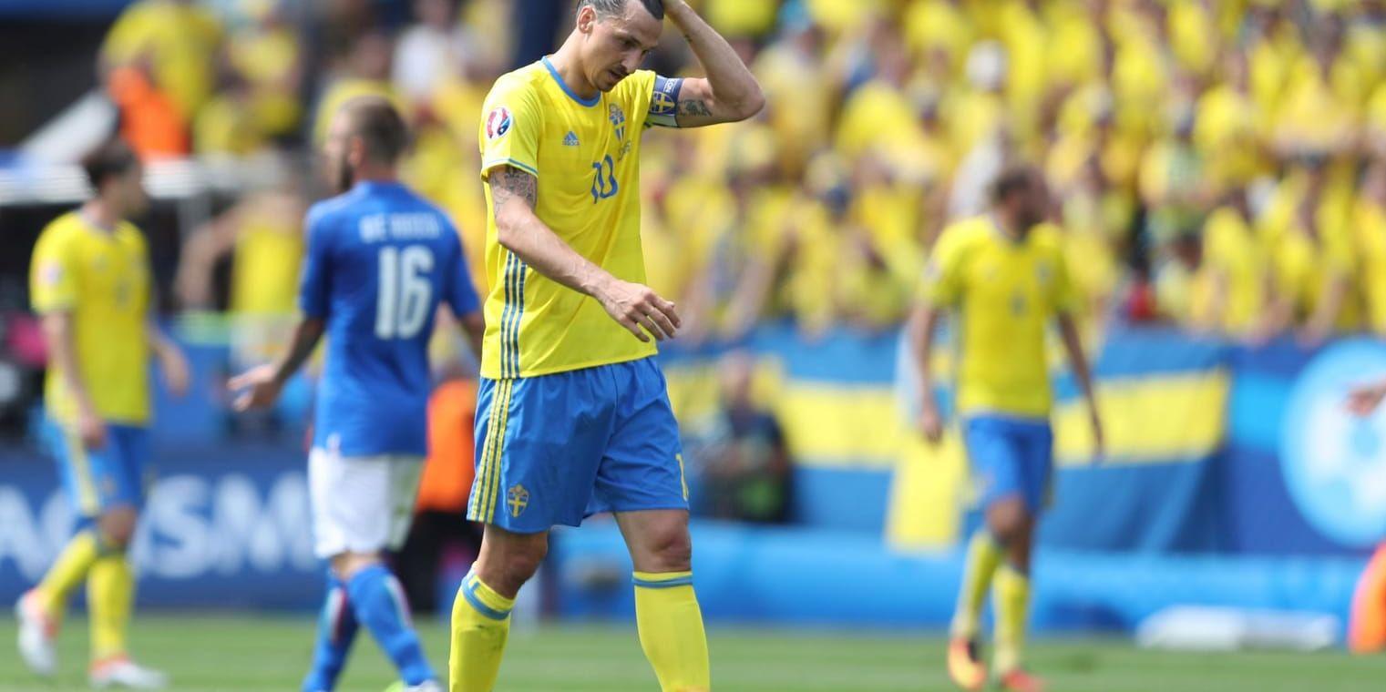 Zlatan var inte alltför pratglad efter 1-0-förlusten mot Italien.
