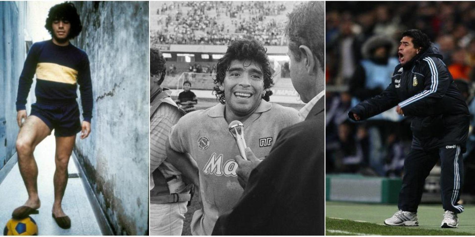 Vi listar bilderna som symboliserar Diego Maradonas karriär.