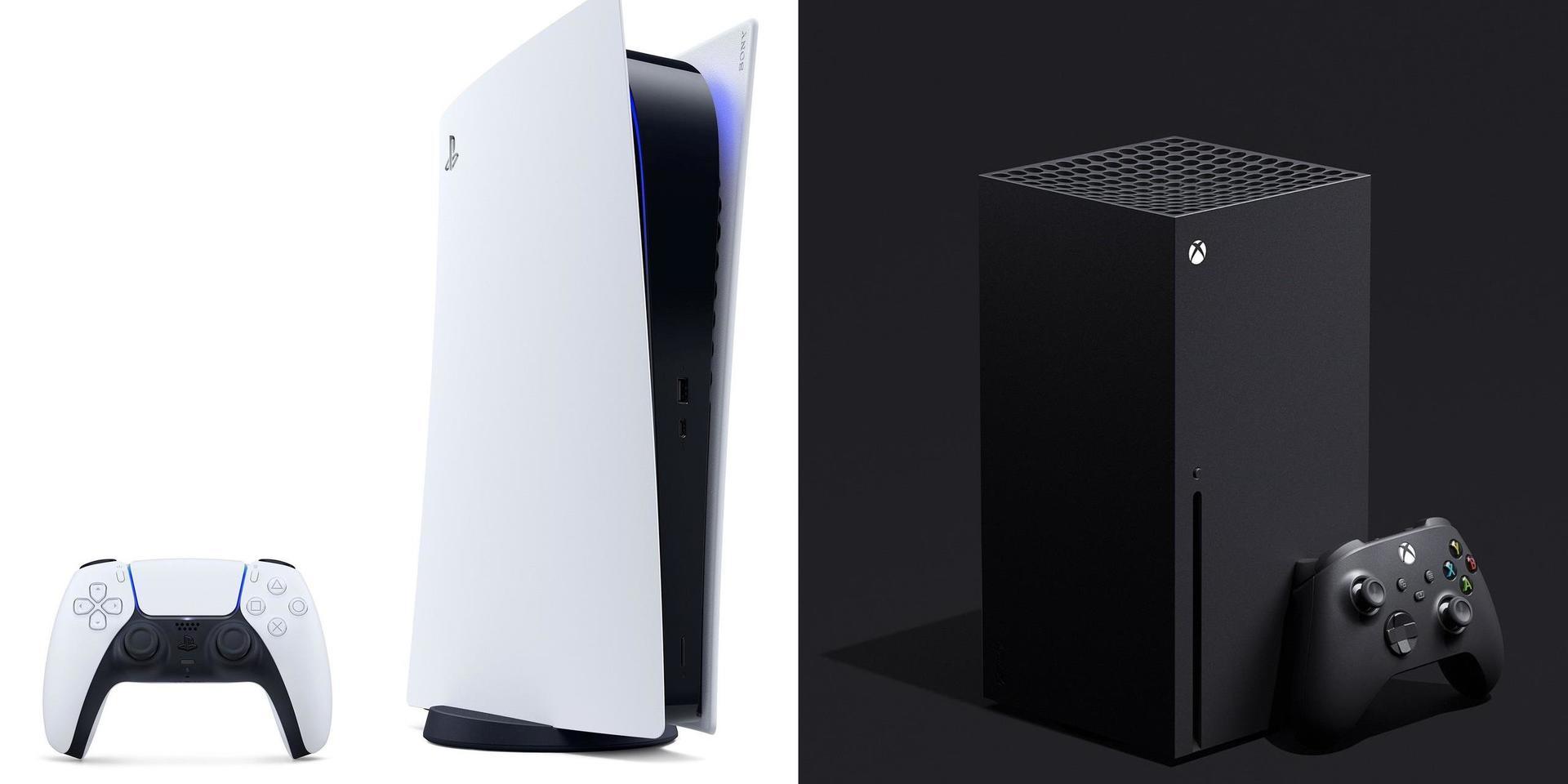 Playstation 5 och Xbox series X, de två nya flaggskeppen i spelvärlden från Sony respektive Microsoft. Pressbild.