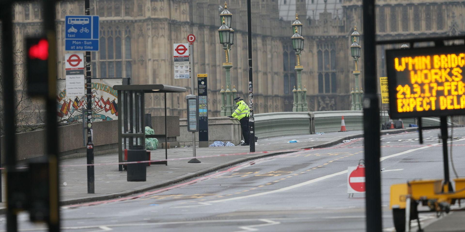 En man är skyldig till mordförsök efter att ha kört på cyklister och fotgängare utanför det brittiska parlamentet i London i augusti förra året. Bilden är taget vid ett annat tillfälle.