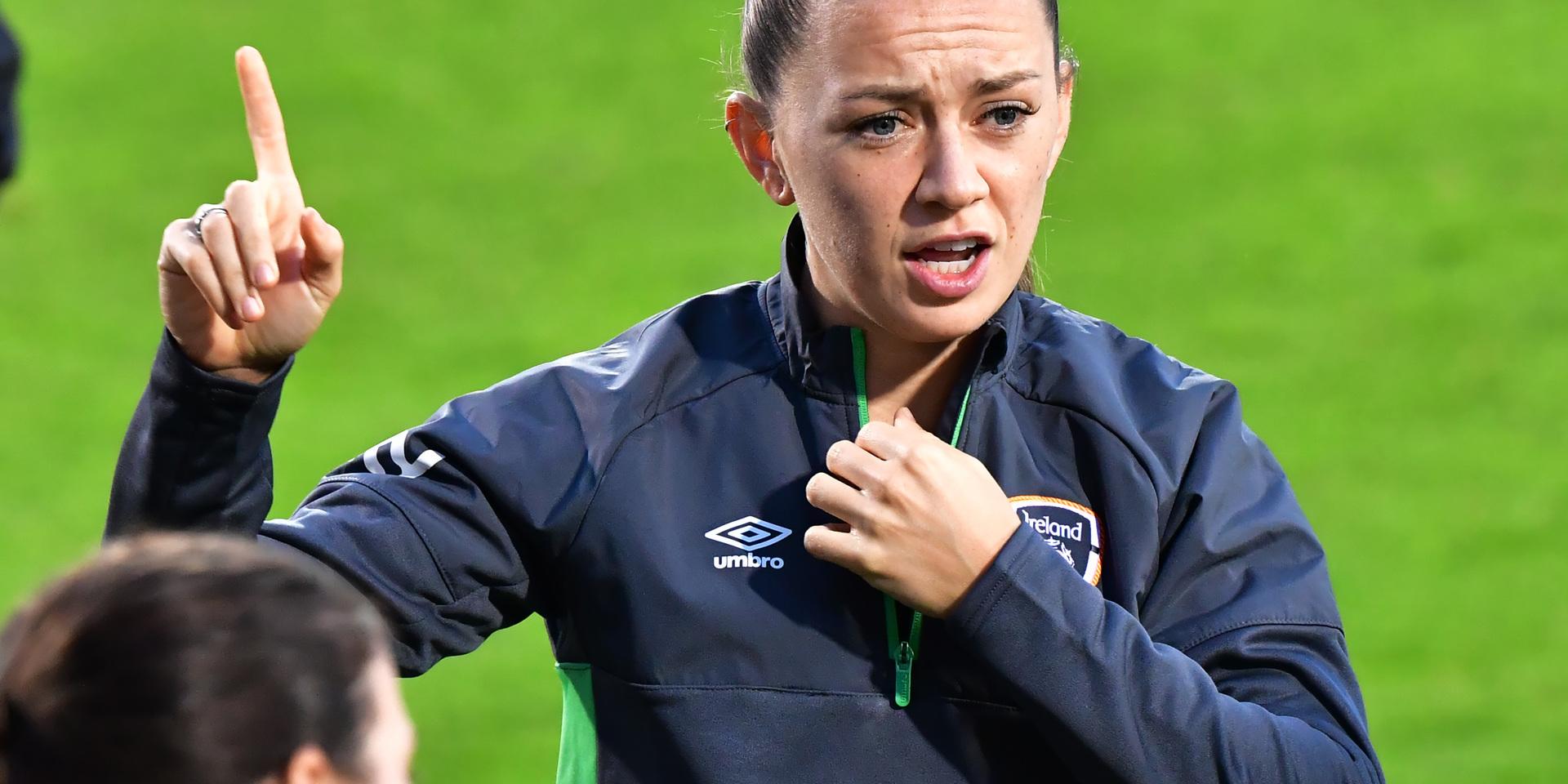 Storstjärnan Katie McCabe, till vardags i Arsenal, gjorde Irlands mål i 1–1-matchen mot Slovakien i VM-kvalet. Arkivbild.