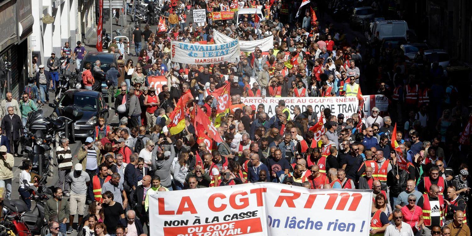 Demonstration i Marseille på tisdagen.