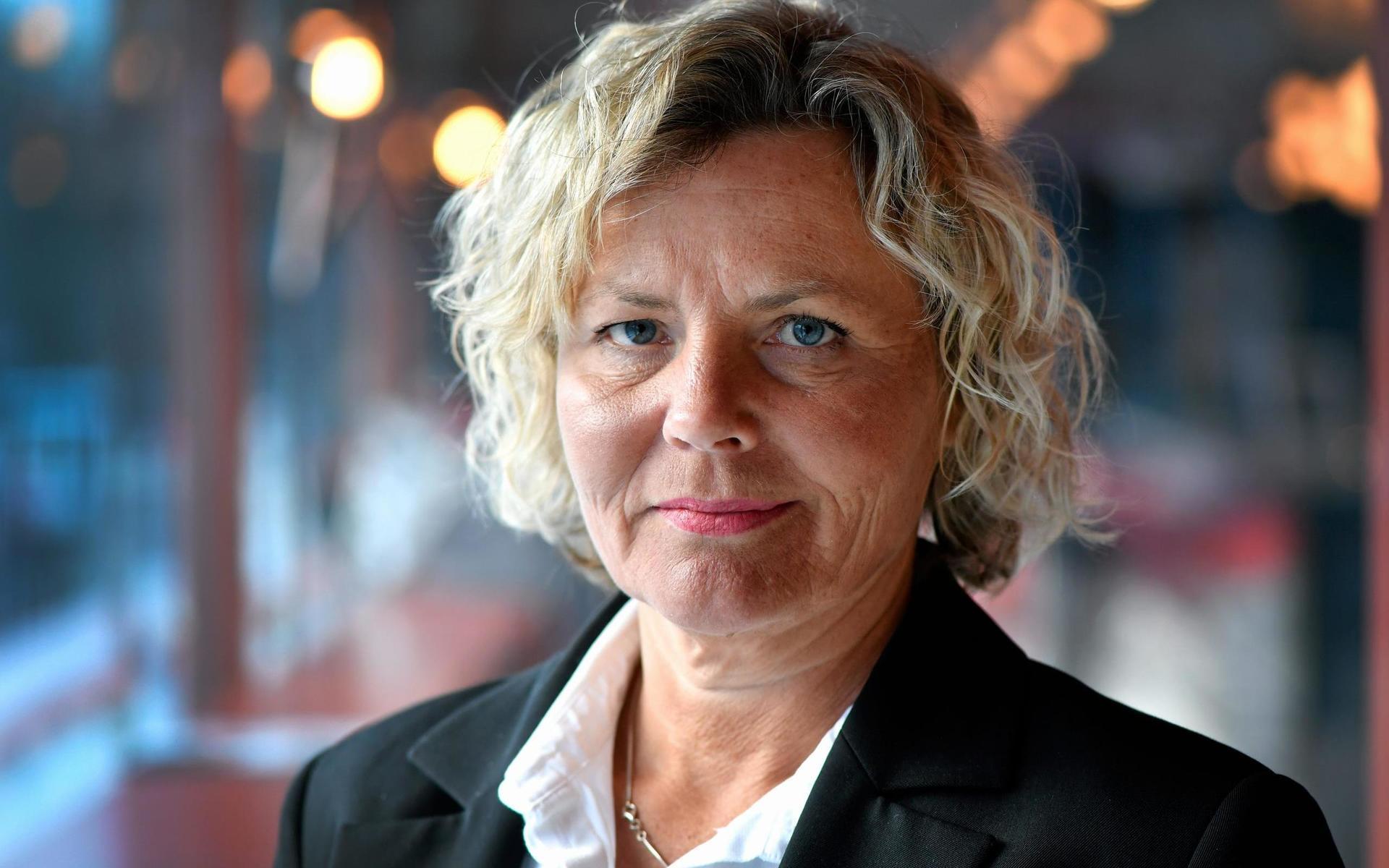 Anna Serner under presentationen av vårens svenska filmer 2017. 