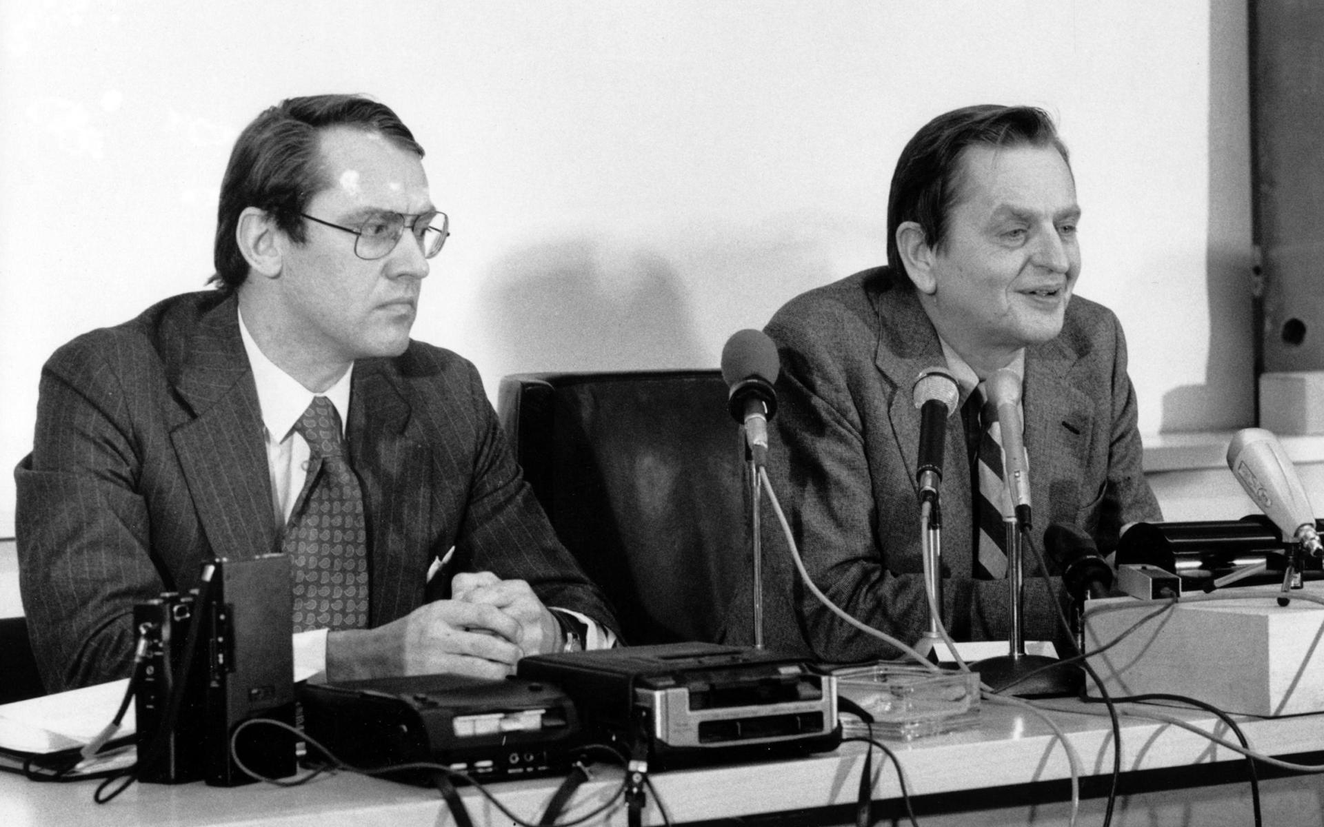 Jan Eliasson och Olof Palme 1980.