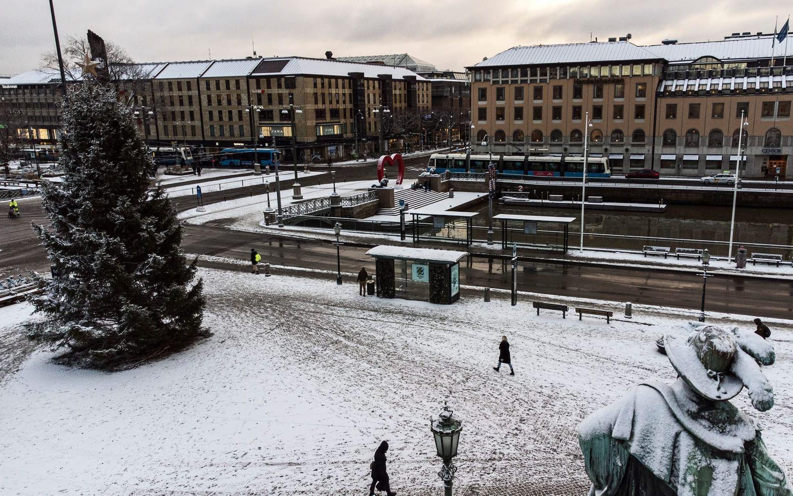 Göteborg är snöbelagt.