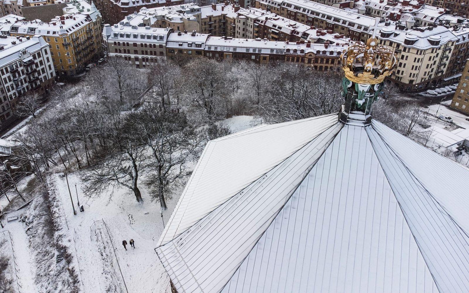 Göteborg är snöbelagt. Så även Skansen Kronan.