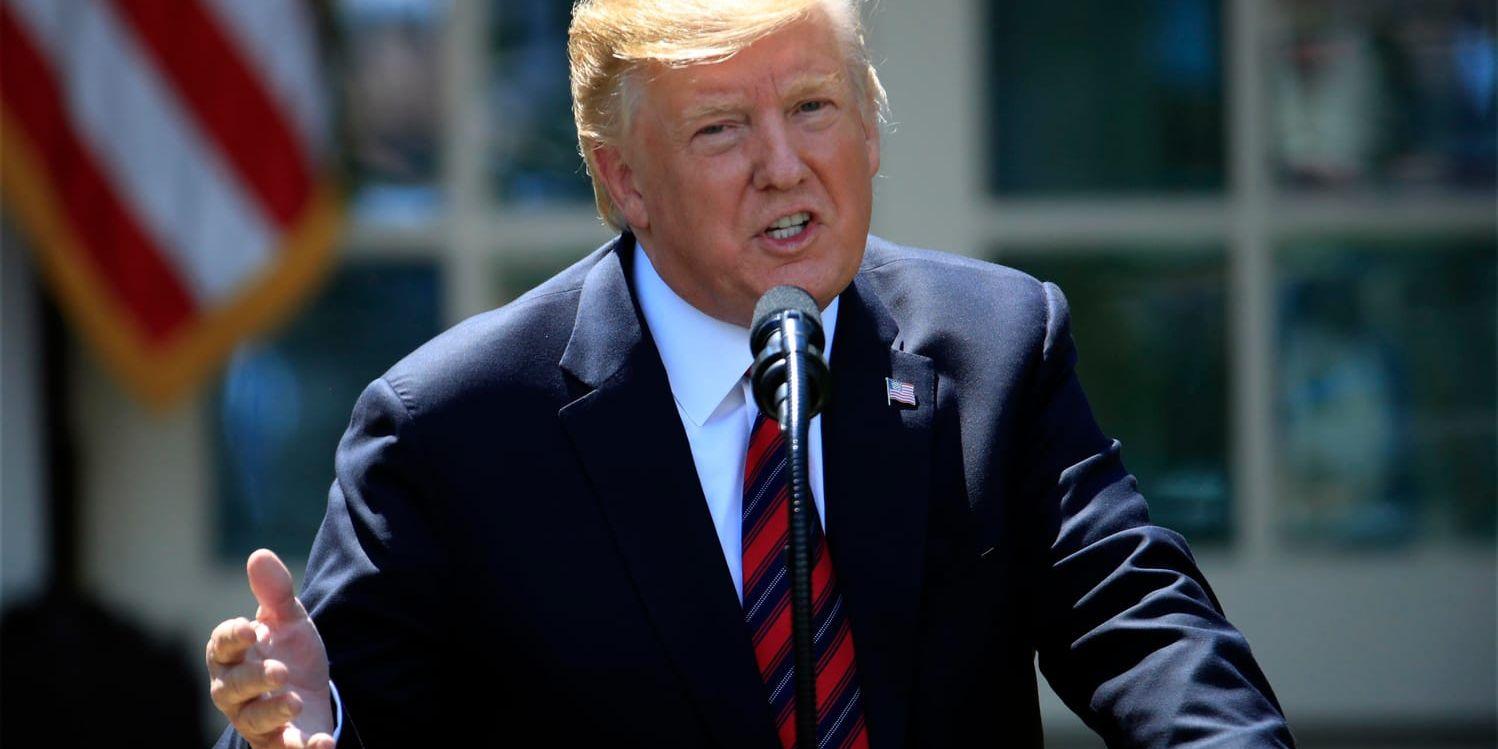 President Donald Trump presenterade sina förändringar av USA:s invandringssystem utanför Vita huset på torsdagen.