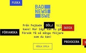 Spelet 'Bad news' är skapat för att användaren ska lära sig att identifiera vilseledande budskap. Nu har spelet testats vetenskaplig med bra resultat. Skärmdump från spelet.