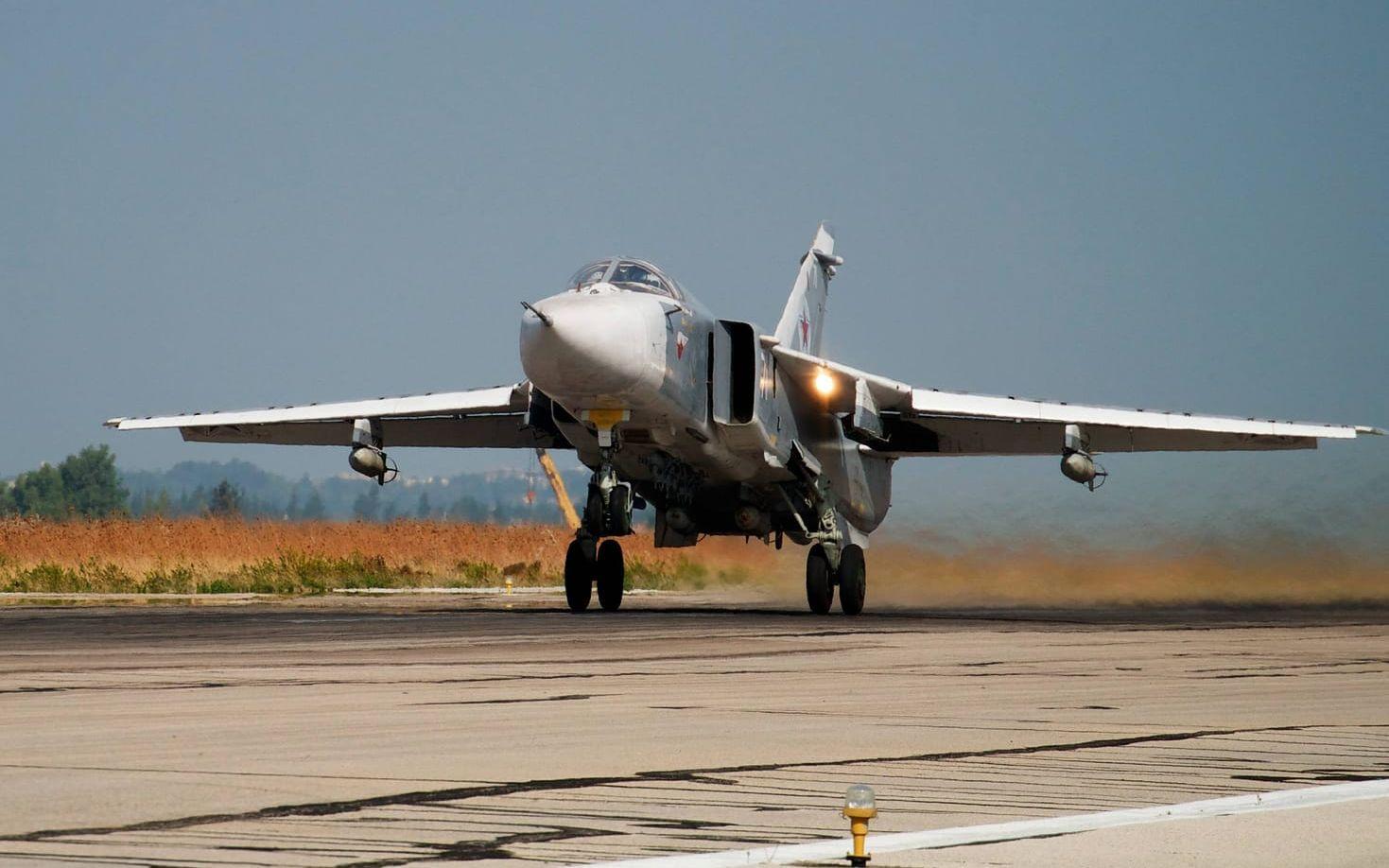 Ryskt stridsflygplan i Syrien. Bild: TT