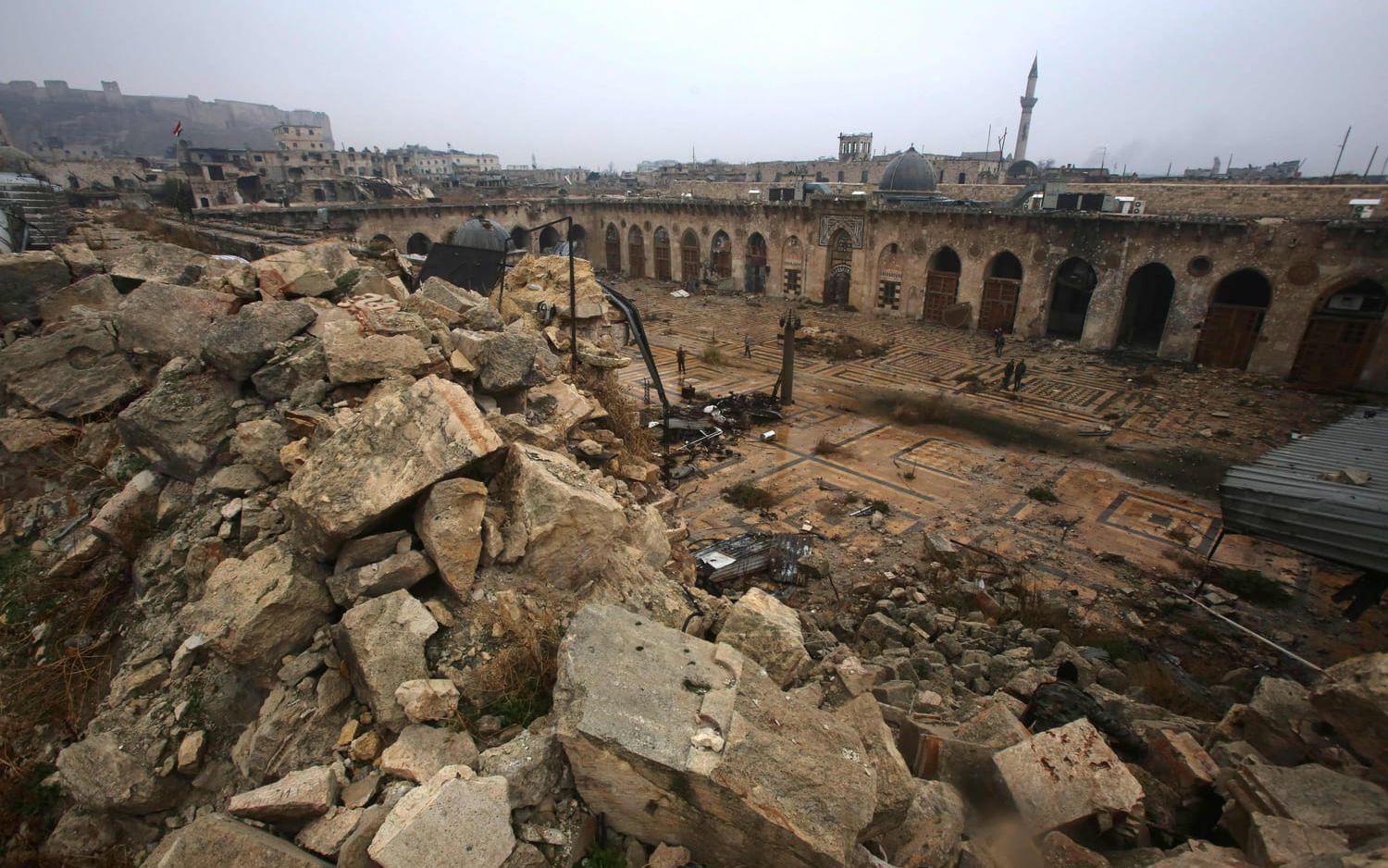 Förödelse i Aleppo i december 2016. Bild: AP/TT