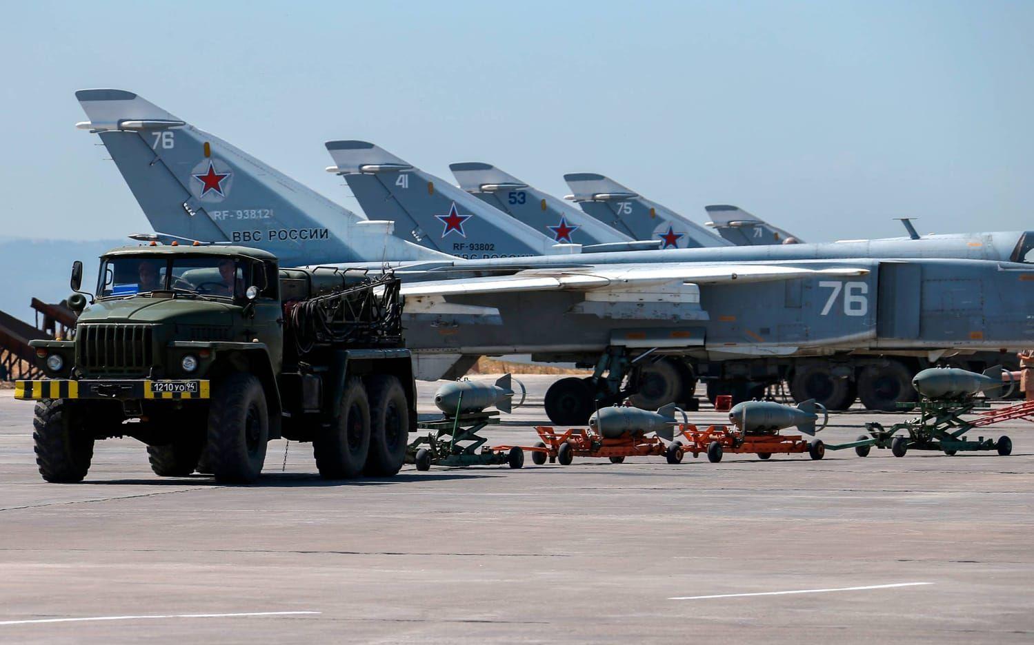 Ryska stridsflygplan i Syrien. Bild: TT