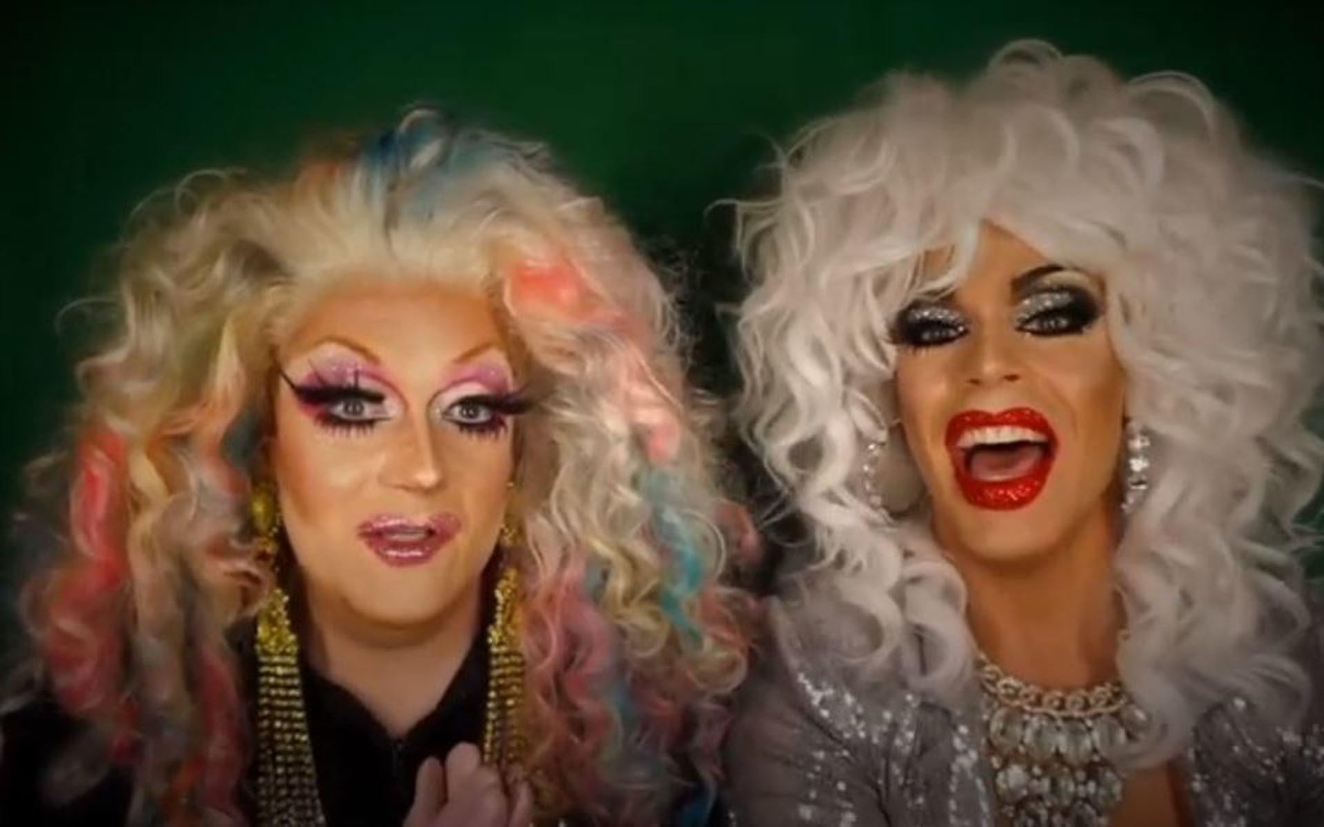 Dragdrottningarna Bebula Leigh och Cherry Wilder snackar allt utom corona i sin nya Youtubeshow.