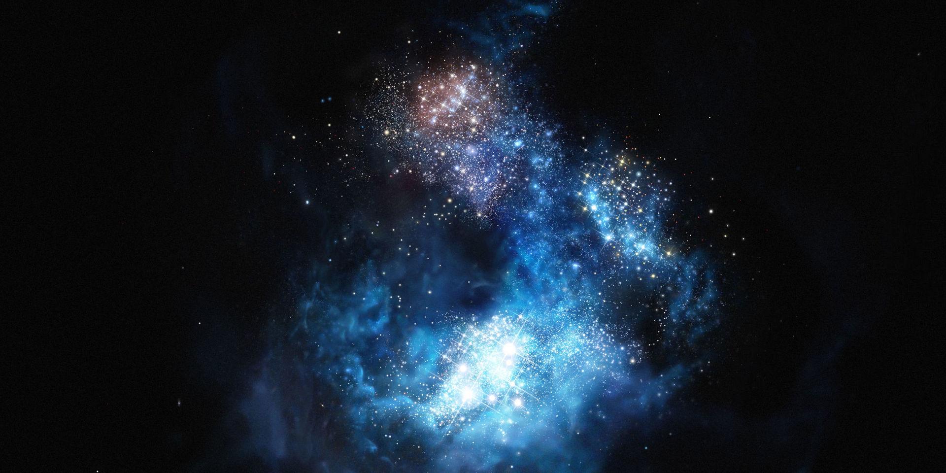 Det tidiga universums ljusstarkaste galax, CR7. Här föddes den första generationen av stjärnor. 