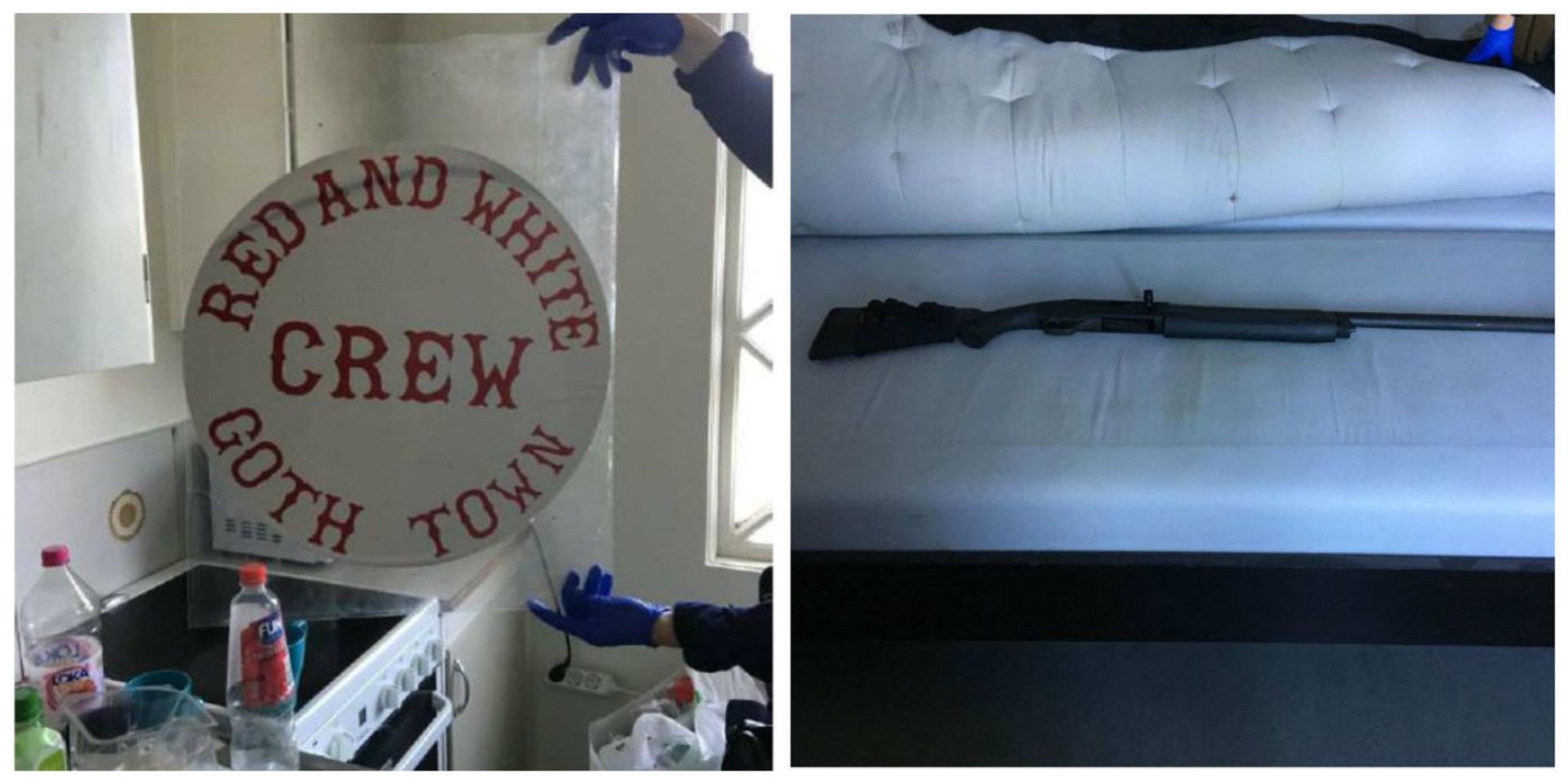 Fullt med HA-symboler och ett vapen i sängen. Det var vad polisen hittade i samband med husrannsakan.