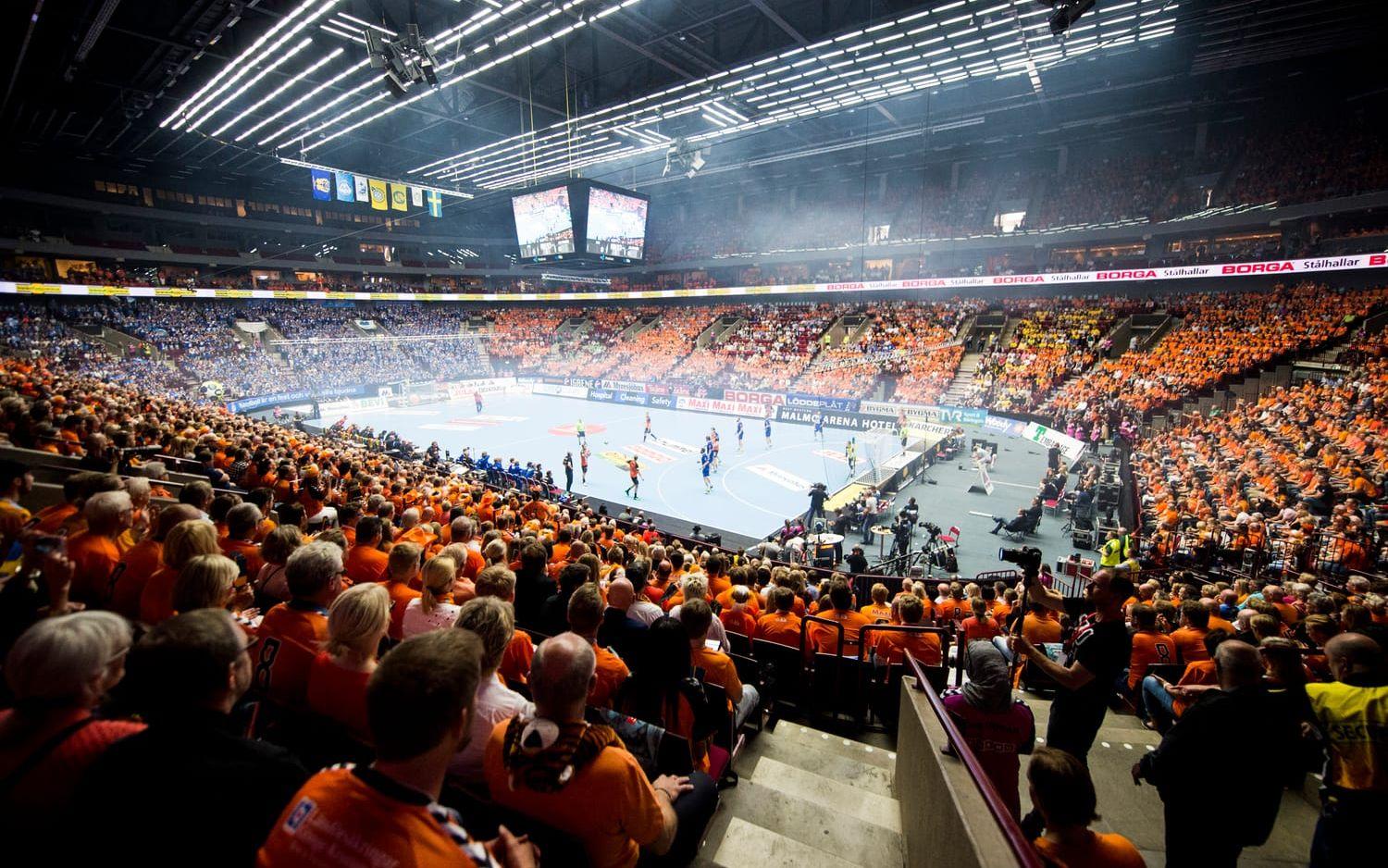 Malmö arena under herrarnas handbollsfinal 2016. Bild: Bildbyrån