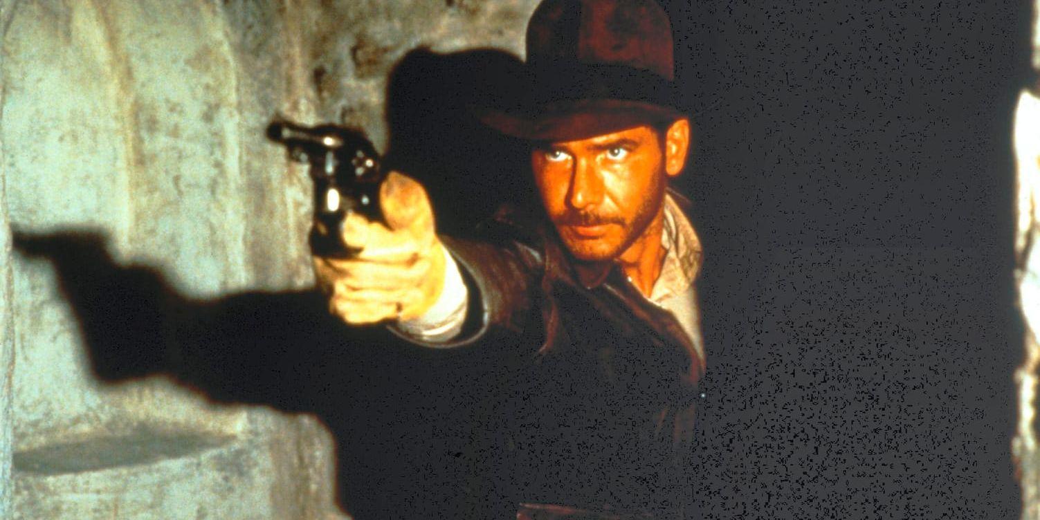 Harrison Ford som Indiana Jones i "Jakten på den försvunna skatten" från 1981. Arkivbild.