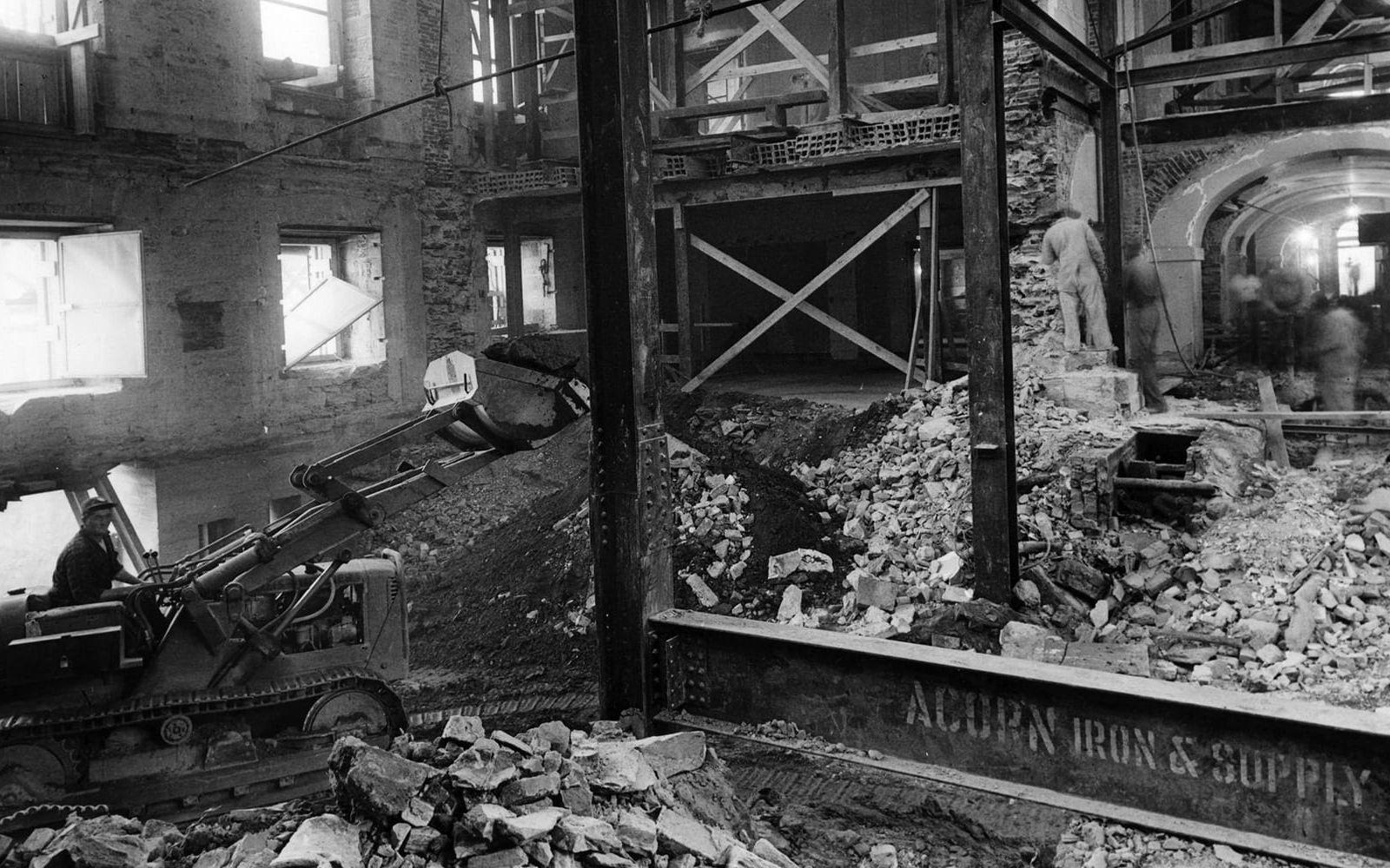 1950 hade grävmaskiner intagit Vita huset. Foto: U.S. National Archives