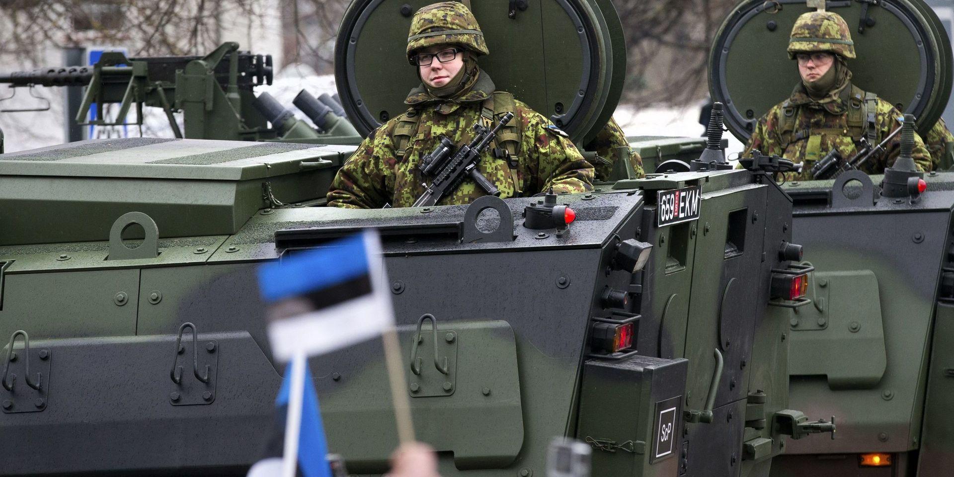 Estländska soldater under en Natoövning i Narva 2015. 