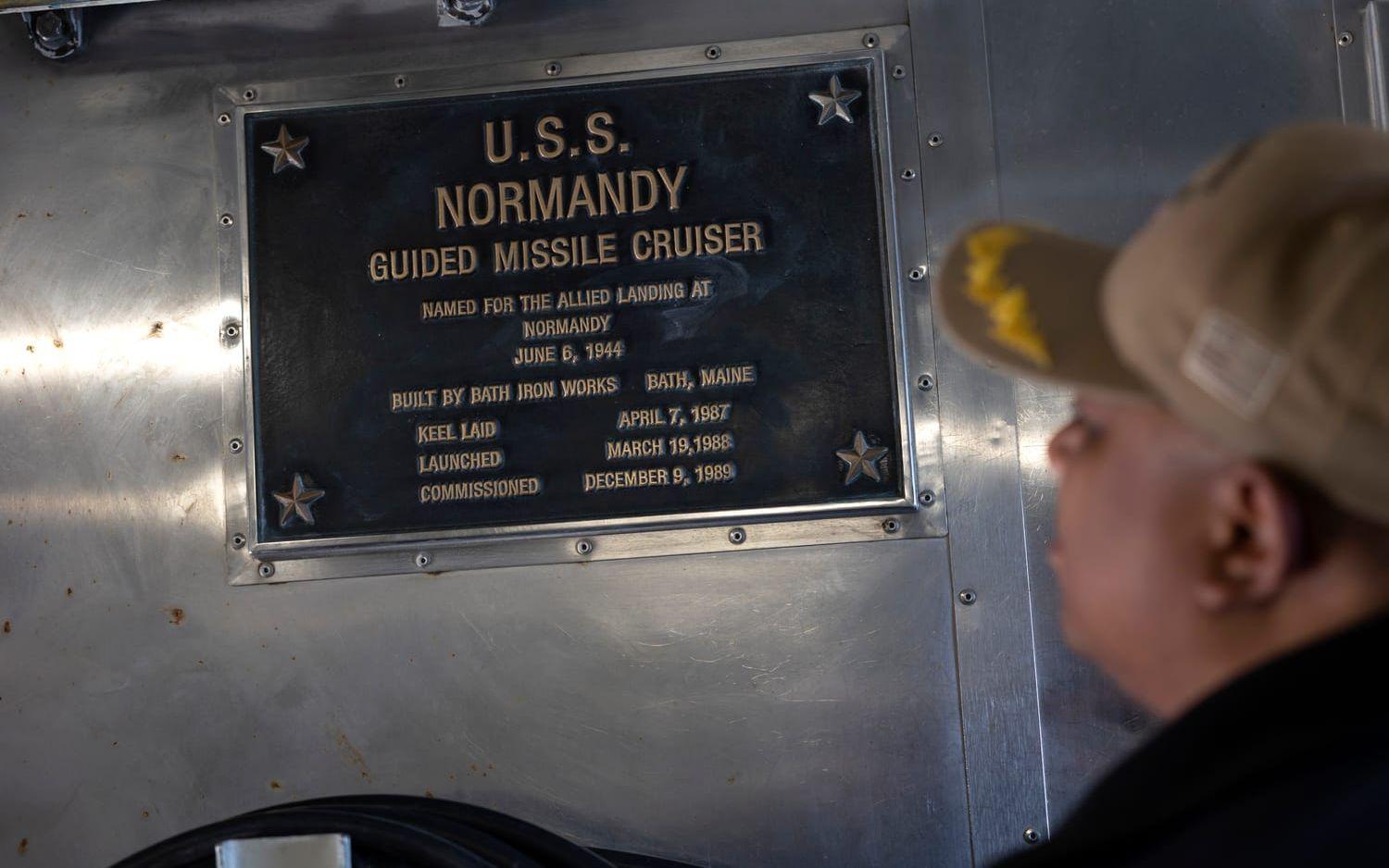 Ombord på den amerikanska missilkryssaren USS Normandy som besökte Göteborg i slutet av ma