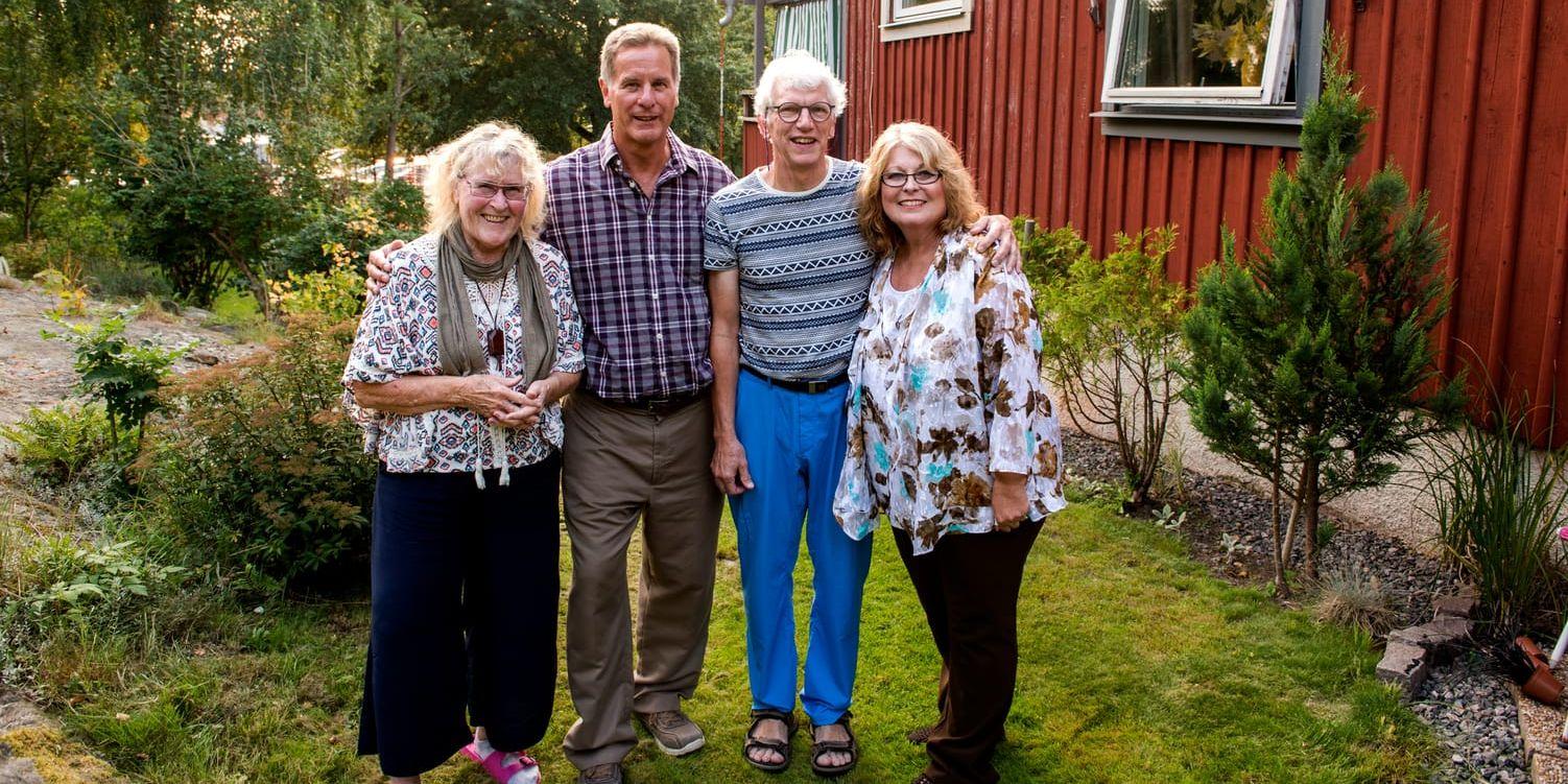 
    Vid sitt Sverigebesök nyligen passade Mike och hans fru Linda på att besöka Mona och hennes man Rolf Severin i Torslanda. Bild: Anders Hofgren
   