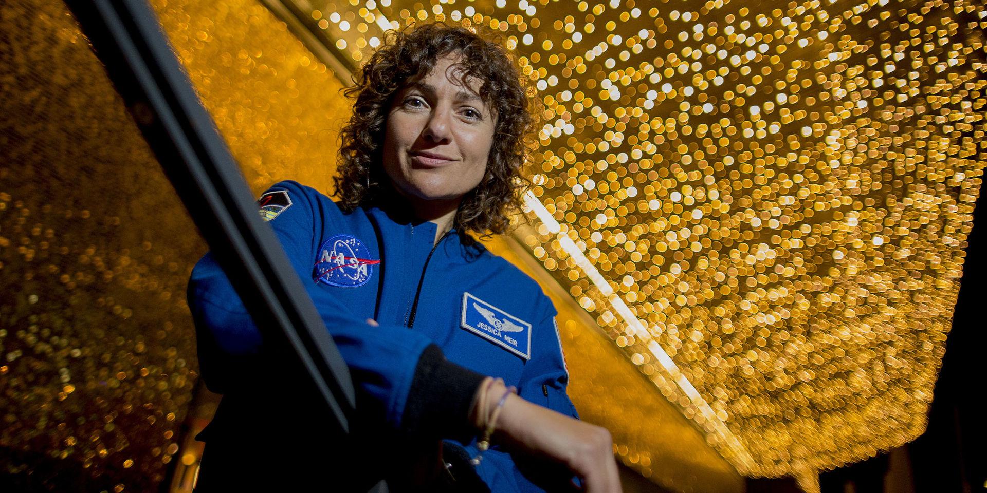 Astronauten Jessica Meir vid besök i Göteborg i samband med 10-årsdagen av Christer Fuglesangs första rymdfärd. 