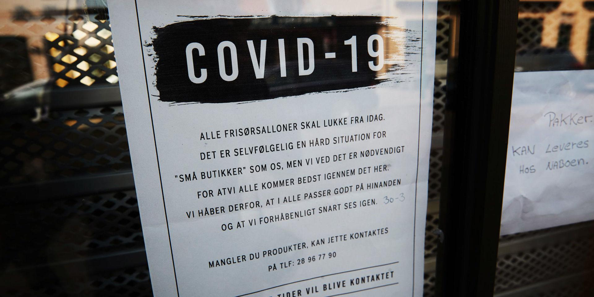 Covid-19 har gjort att frisörer tvingats stänga i Danmark.