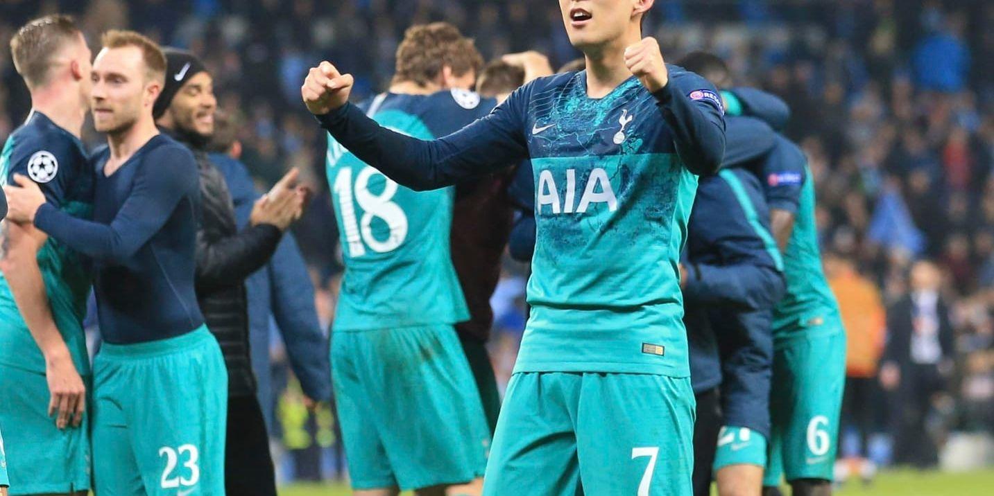 Son Heung-Min gjorde tre av Tottenhams fyra mål som tog Londonlaget till en historisk Champions League-semifinal, efter totalt 4–4 och fler gjorda bortamål i kvartsfinalen mot Manchester City.