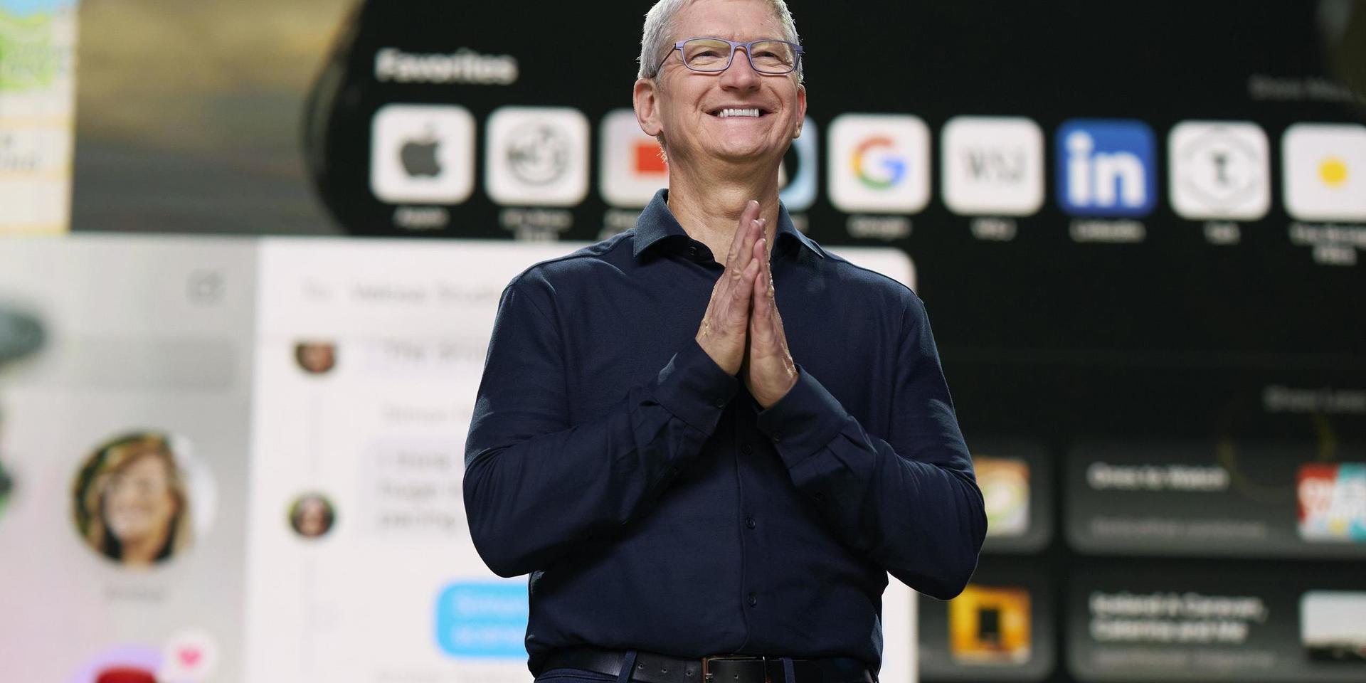 Tim Cook är vd för Apple, ett bolag med ett börsvärde på 2 151 miljarder dollar. Arkivbild.