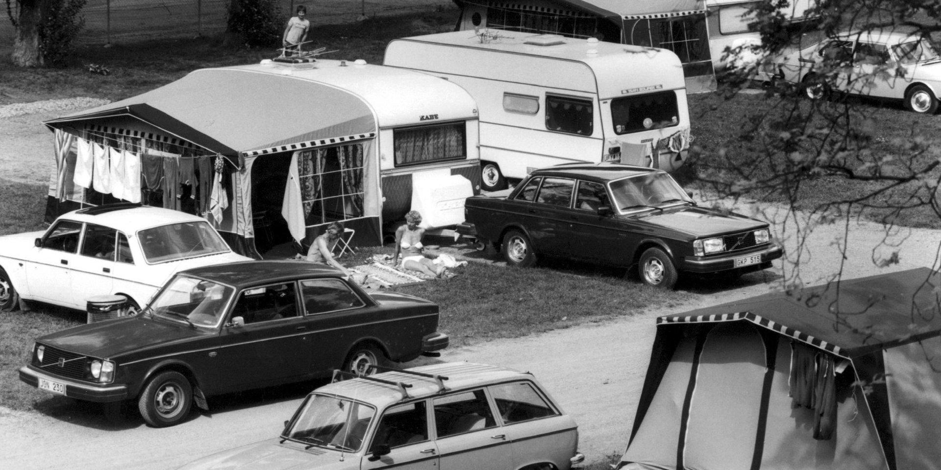Camping, tidigt 1980-tal. Den typiska ”folkhemssemestern”. 