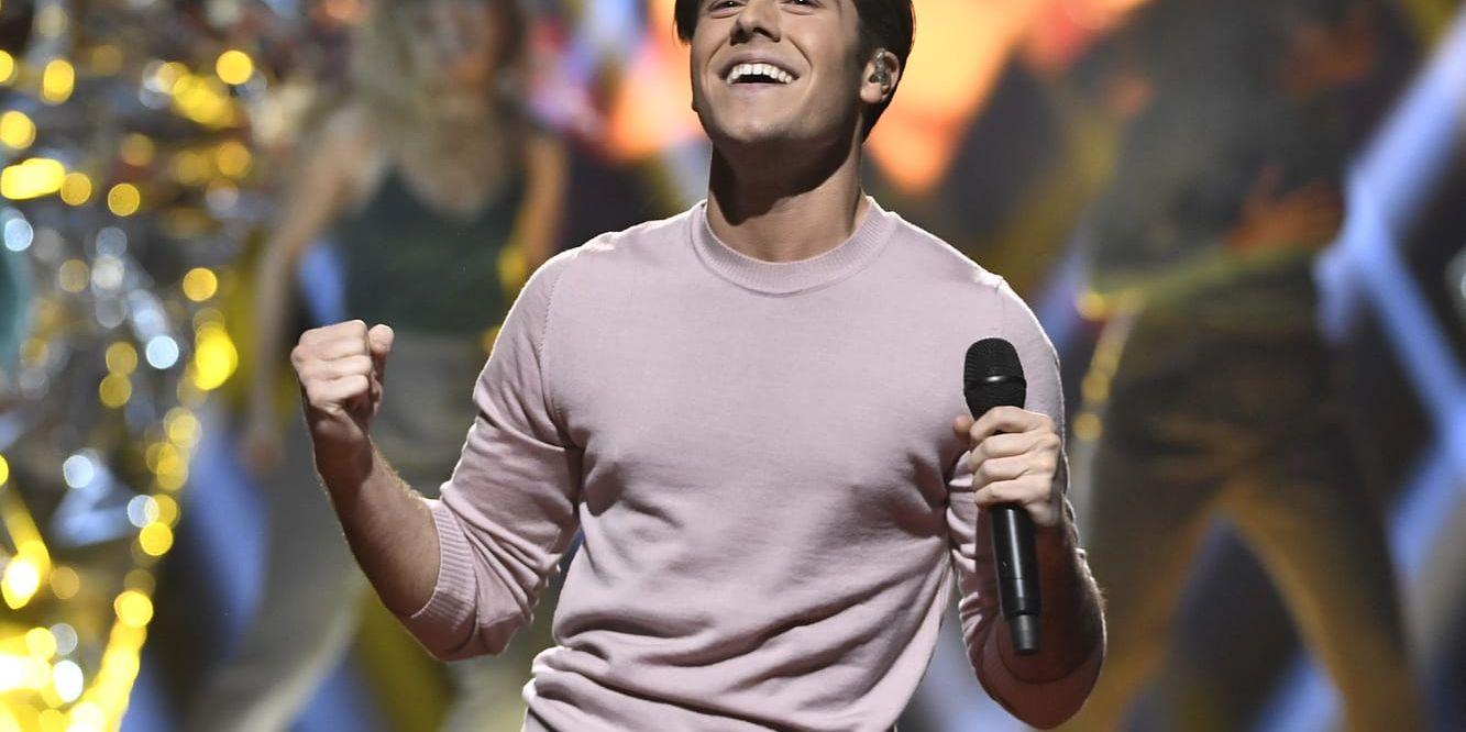 Benjamin Ingrosso i finalen av Melodifestivalen 2017.