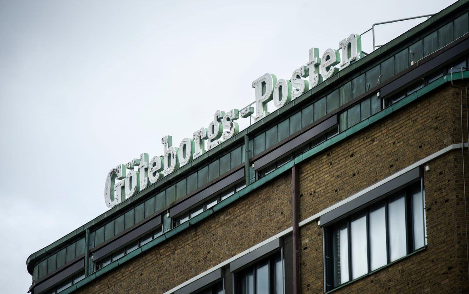Göteborgs-Posten-skylten på tak.