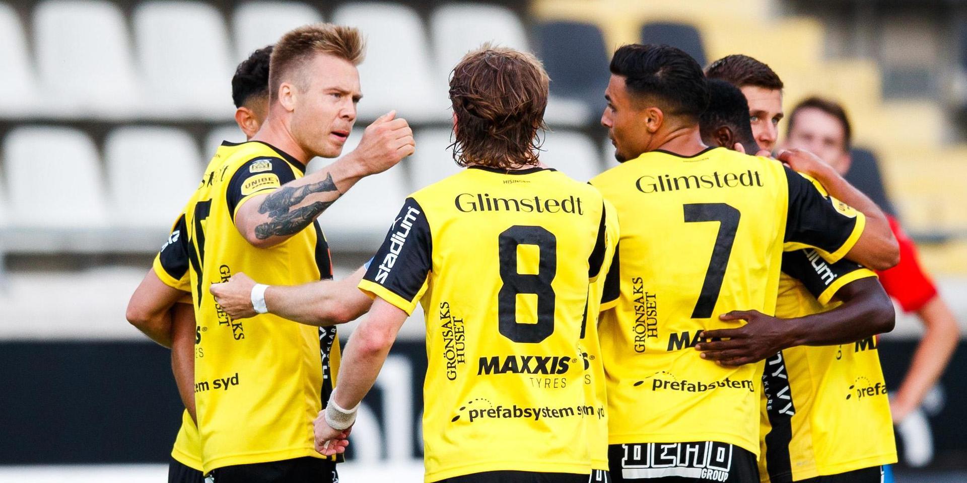 BK Häckens Alexander Söderlund jublar efter 1–0-målet mot Helsingborgs IF.
