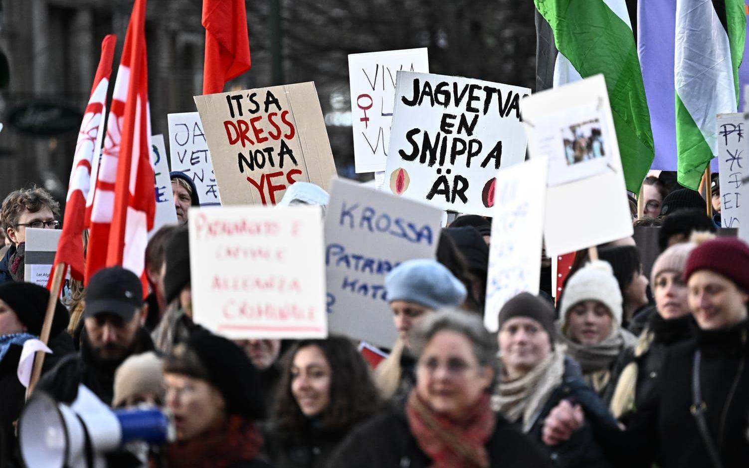 Demonstrationståg i Malmö på kvinnodagen 2025. Arkivbild.   