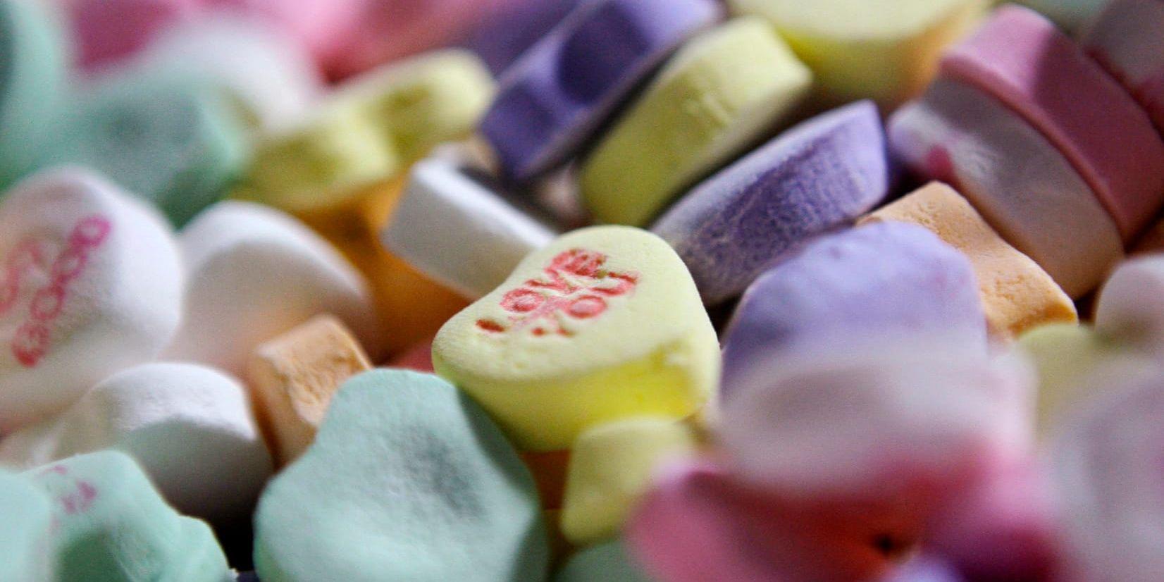 I år får många amerikaner klara sig utan det hjärtformade godiset "Sweethearts" när de vill uttrycka sina känslor på alla hjärtans dag. Arkivbild.
