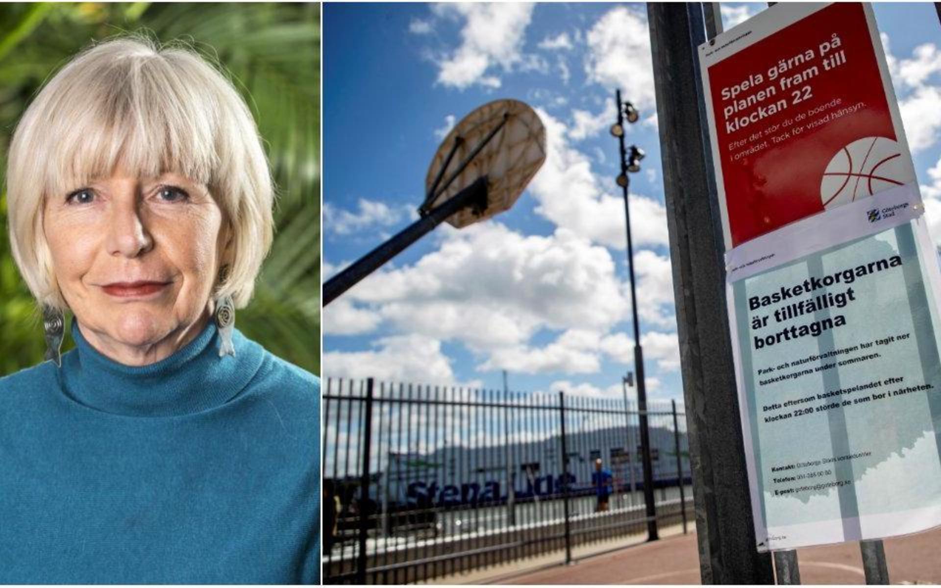 Linda Nygren är förvaltningsdirektör på park- och naturförvaltningen som i somras tog beslutet att ta bort basketkorgarna. 