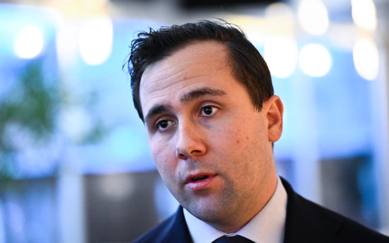 Bistånds- och utrikeshandelsminister Benjamin Dousa (M). Bild från tidigare i år.